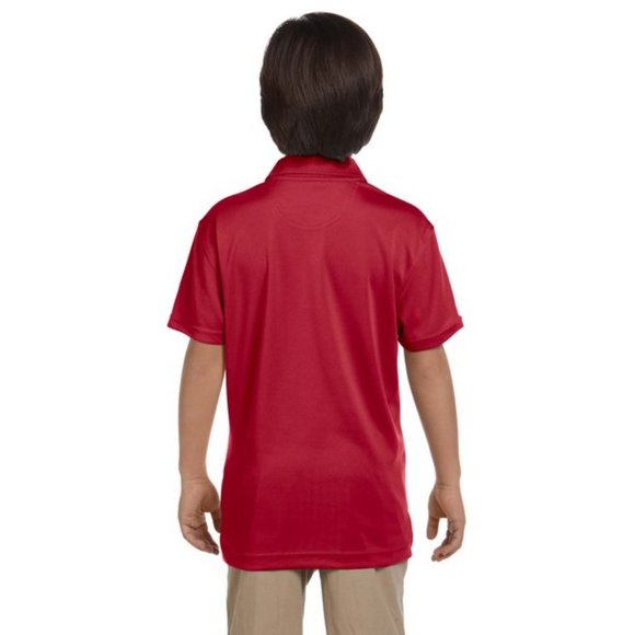 NWT HARRITON YOUTH DOUBLE MESH POLO RED SMALL - Picture 3 of 10